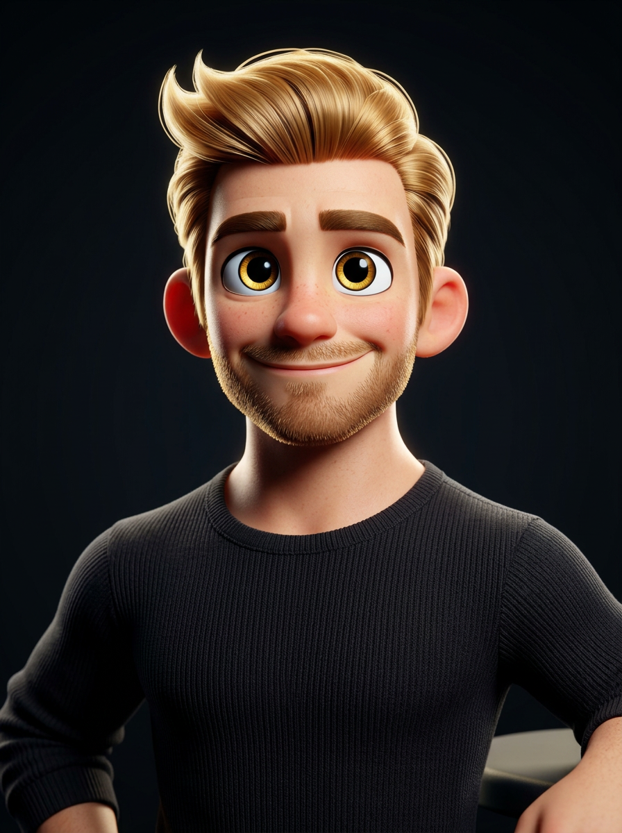 Mark, rendered as a 3D animated character